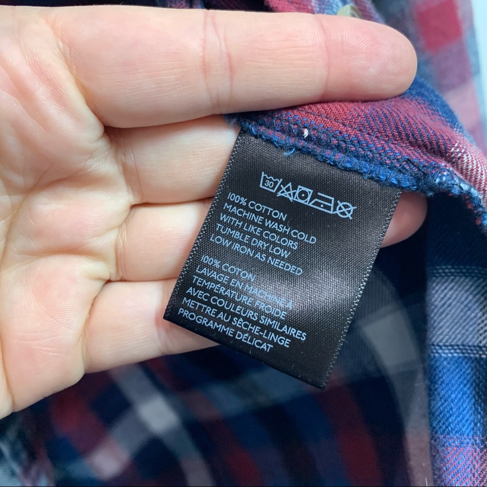 BDG Blue and Red Plaid Button Down - Picture 5 of 6